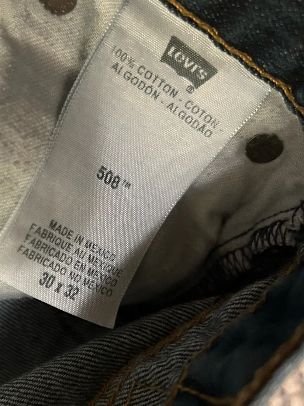 Levi’s 508 30 x 32 Men's Blue Straight-Leg Jeans Cotton